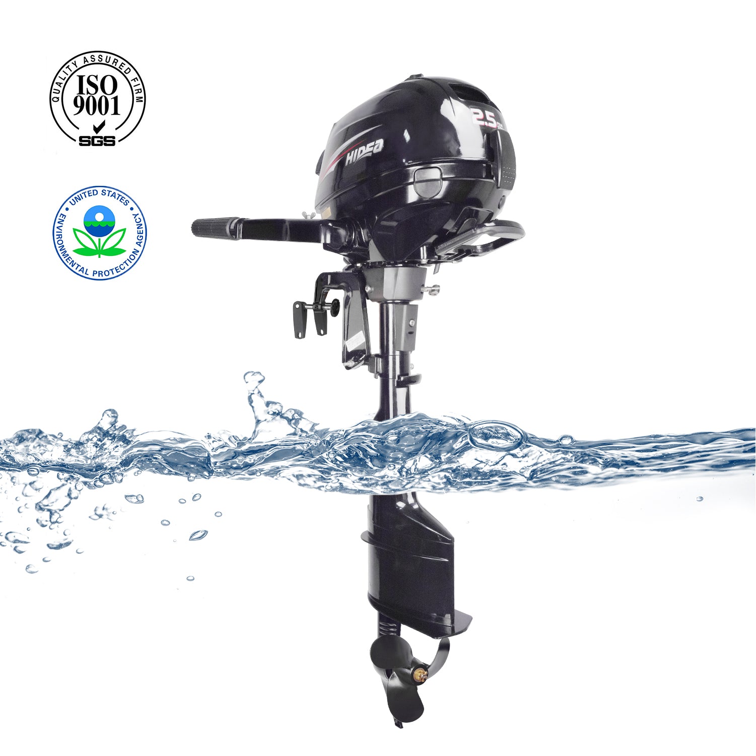 Moteur hors-bord HDF2.5HS HIDEA 4 temps 2,5HP arbre court