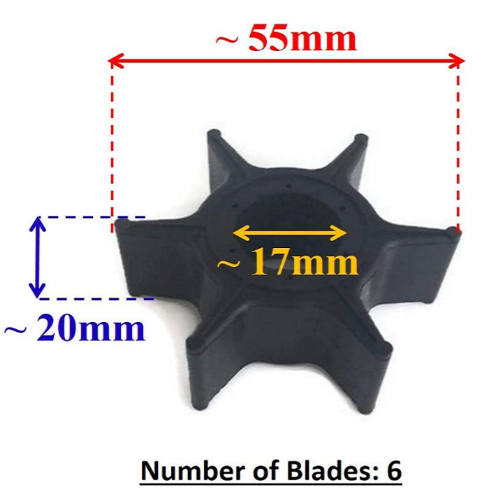 Impulsor de bomba 19210-ZV5-003 para cubo de plástico HONDA 35/40/45/50HP