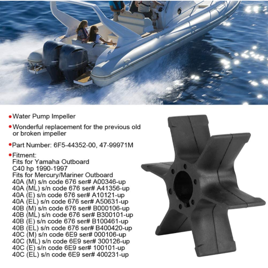 6F5-44352-00 676-44352-00 47-99971M Impulsor de bomba para YAMAHA Mariner 40HP