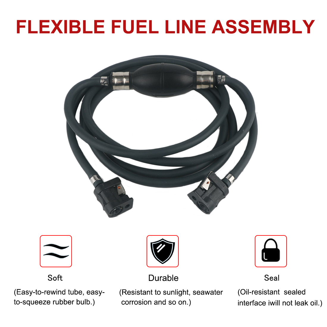 Tuyau de carburant 3/8" intérieur 5/8" 10 pieds extérieur 6 mm pour moteur hors-bord