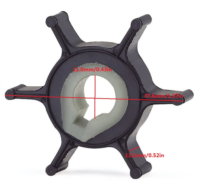 646-44352-01 47-80395M 382221 Impulsor de bomba para YAMAHA 2 HP para Johnson/Evinrude 1/2.2HP (1967-1984) para Mariner 2HP