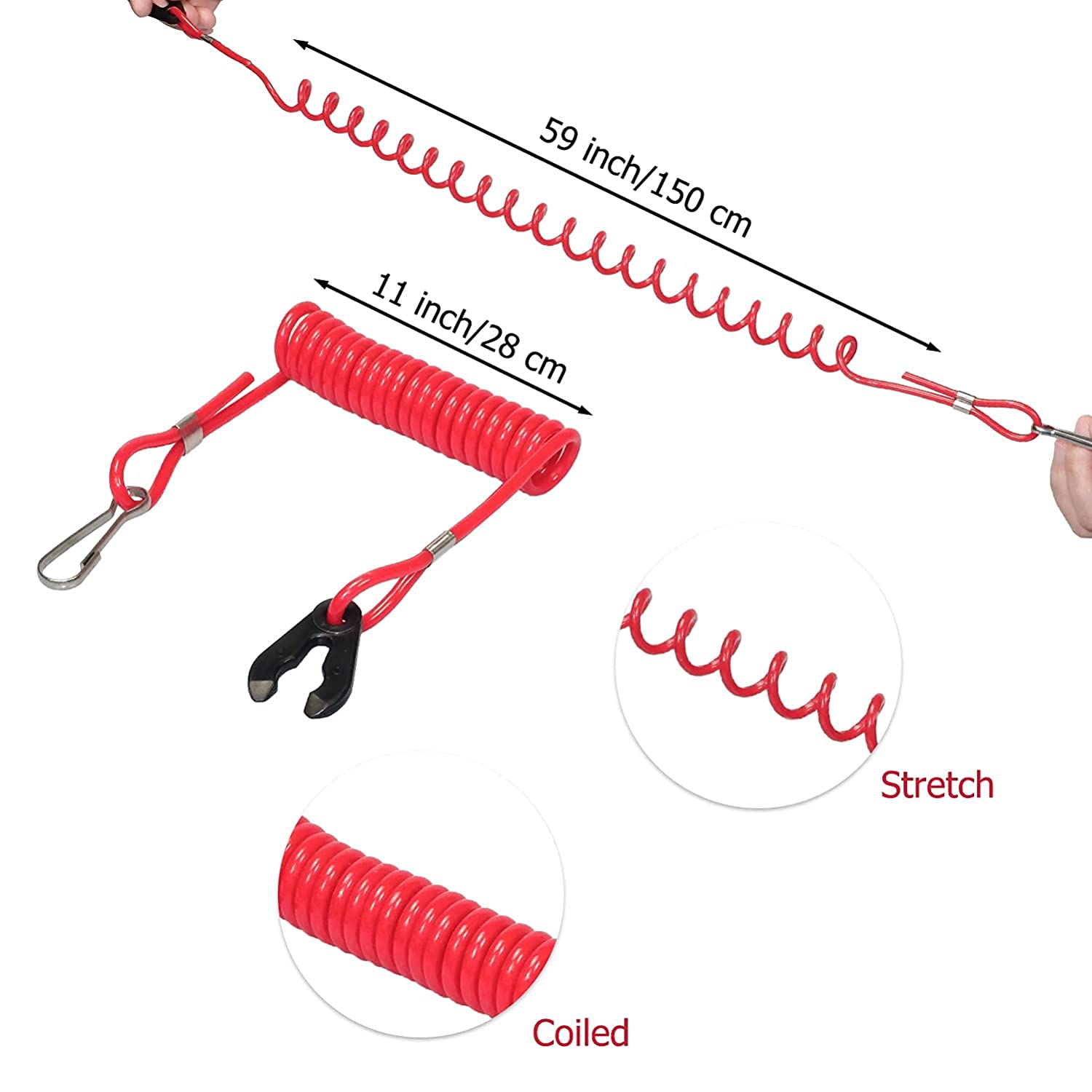 YAMAHA Boat Outboard Switch Engine Motor Lanyard Kill Urgent Stop Button Safety Connector Cord