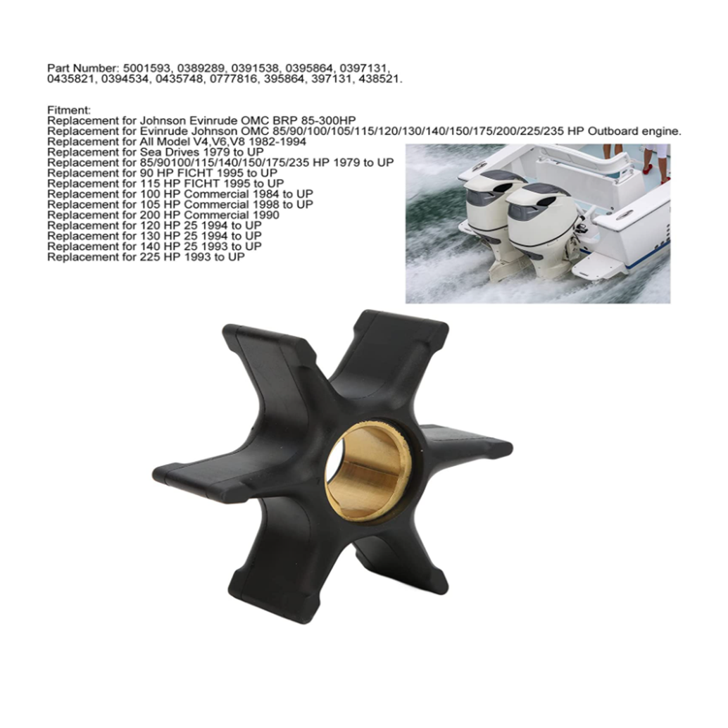 435821/5001593/395864 Pump Impeller for Johnson/Evinrude 85-300HP with Key Oring