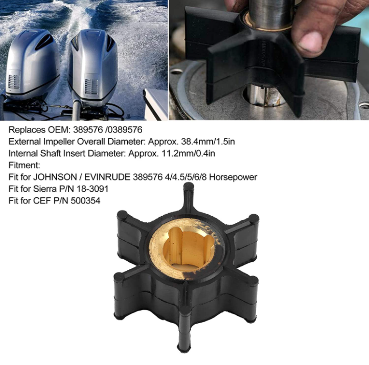 Turbine de pompe 389576/436137 pour Johnson/Evinrude 4/4,5/5/6/8HP