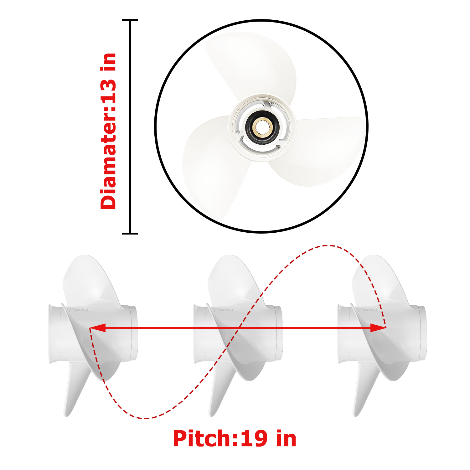 Hélice de moteur de bateau pour YAMAHA/HIDEA 50-130HP