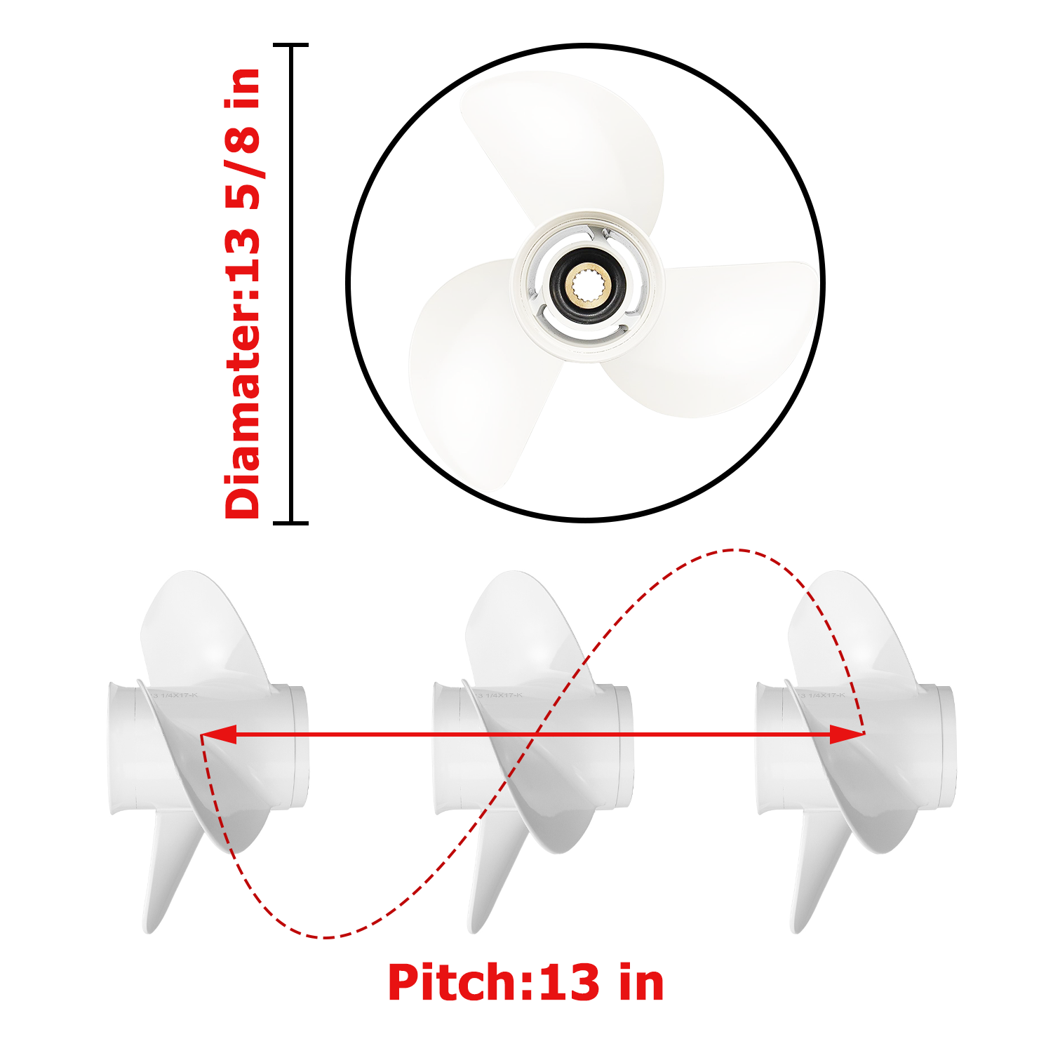 Hélice de moteur de bateau pour YAMAHA/HIDEA 50-130HP