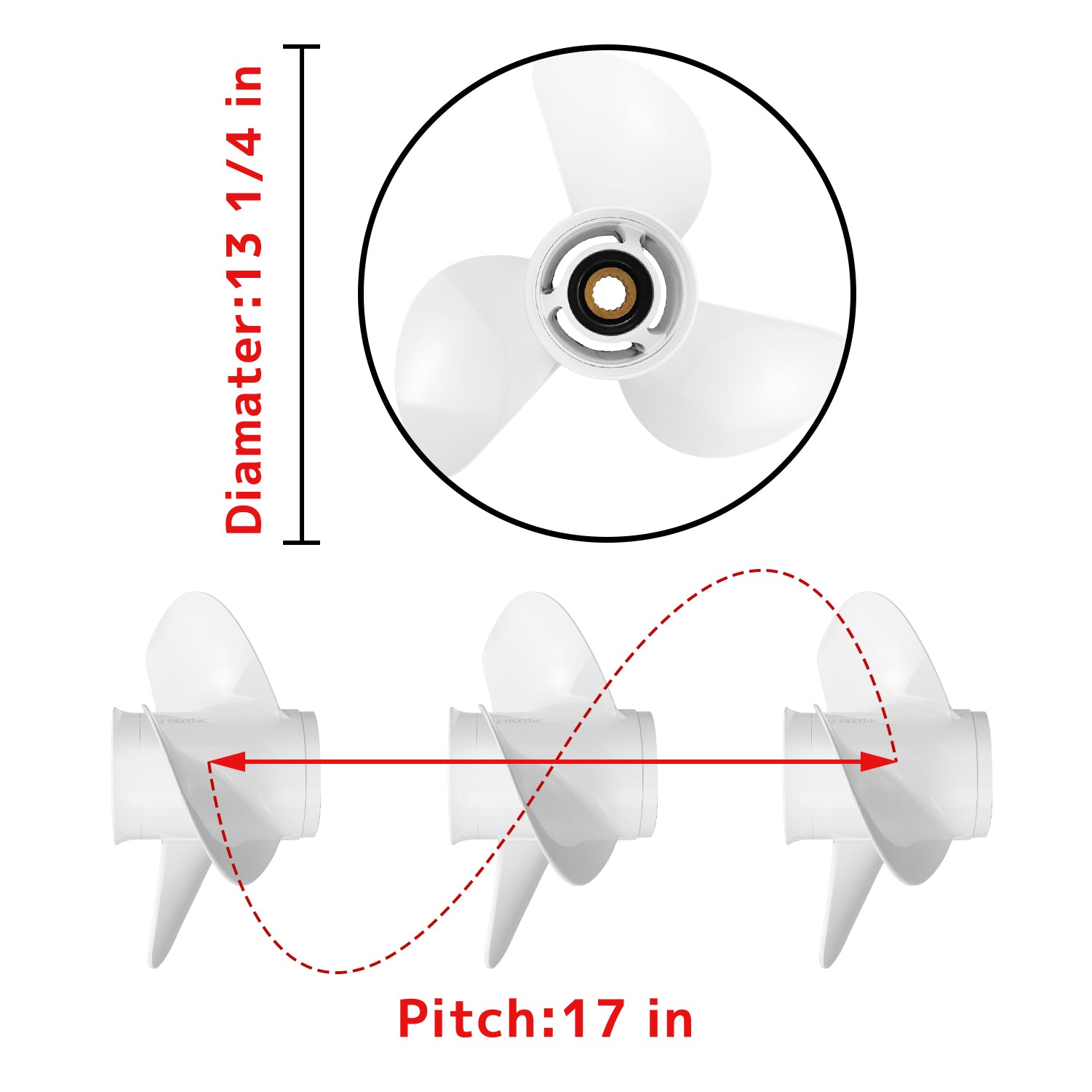 Hélice de moteur de bateau pour YAMAHA/HIDEA 50-130HP